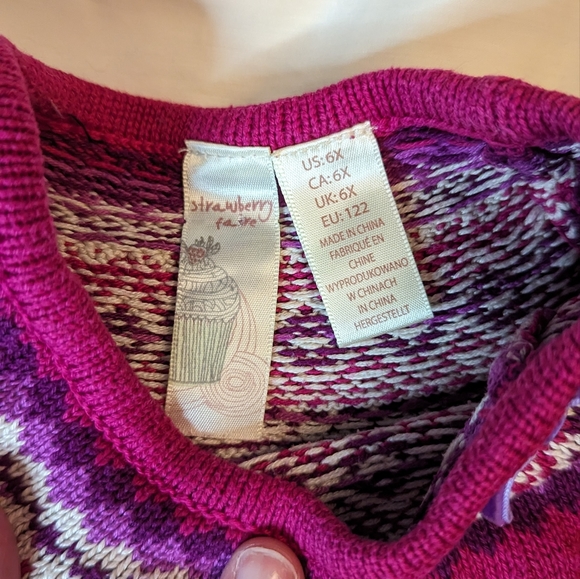 🔖4 for $20 Strawberry Faire sz6X dark pink knit dress with pleated bottom EUC - Picture 3 of 3